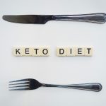 Keto Diet scrabble letters between knife and fork
